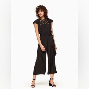 Kate Spade black culotte jumpsuit with cutout detail